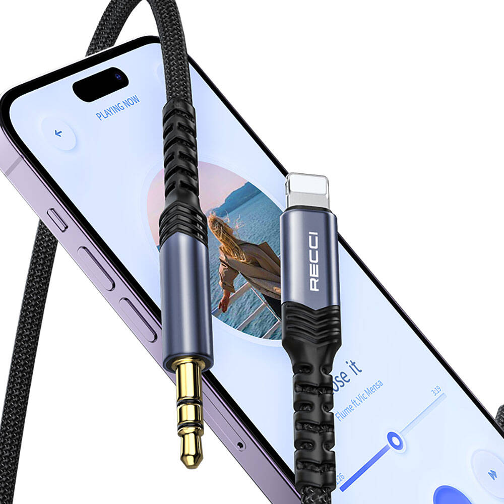 Recci RDS-A26 Lightning to 3.5mm AUX Audio Kablo - 3 Recci RDS-A26 Lightning to 3.5mm AUX Audio Kablo - 3